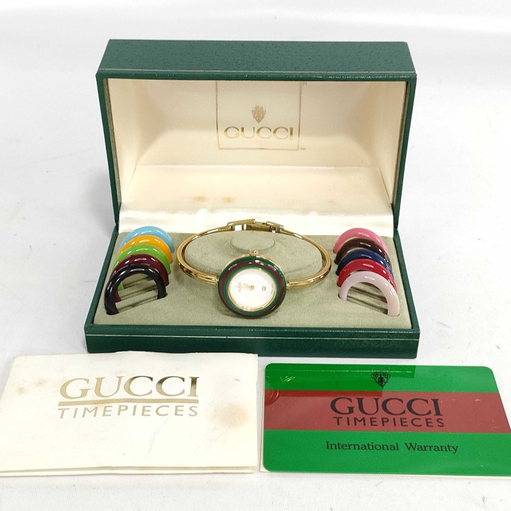 Gucci Women's Gold Watch with Colorful Bezels